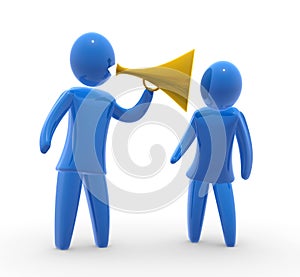 Shouting through loudspeaker