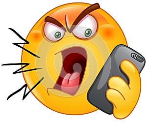 Shouting on phone emoticon