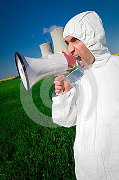 Shouting Protester