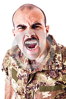 Shouting soldier