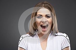 Shouting woman portrait