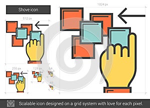 Shove line icon. photo