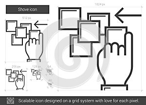 Shove line icon. photo