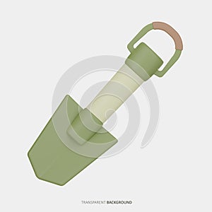 Shovel 3D Icon Illustration Rendering Transparent Background