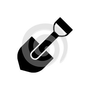 Shovel black icon on white background