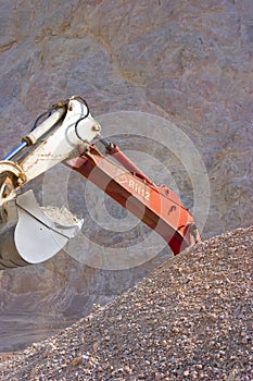 Shovel bucket full of sand