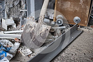 Shovel on construction site