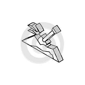 shovel dig hole isometric icon vector illustration