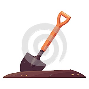 shovel on the dirt