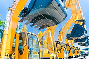 Shovel excavator on Asian machinery rental company