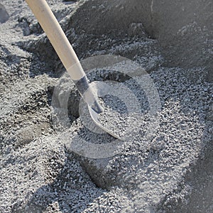 Shovel and gravel for construction