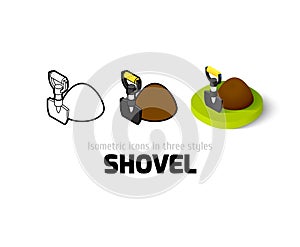 Shovel icon in different style