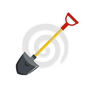 Shovel icon, flat style