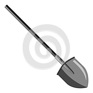 Shovel icon, gray monochrome style