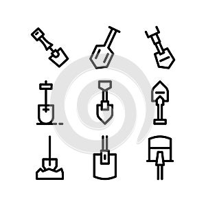 Shovel icon or logo isolated sign symbol vector illustration