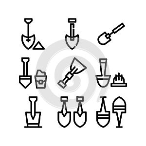 Shovel icon or logo isolated sign symbol vector illustration