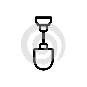 Shovel icon outline vector. isolated on white background