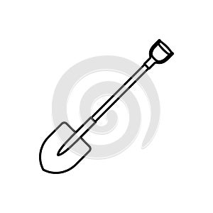 Shovel line icon isolated on white background