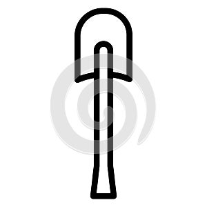 Shovel line icon isolated on white background. Black flat thin icon on modern outline style. Linear symbol and editable stroke.