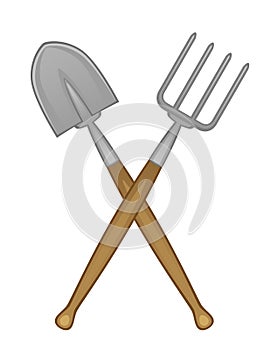 Shovel and pitchfork