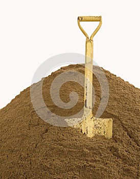 Shovel on sand