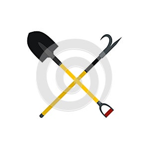 Shovel and scrap icon