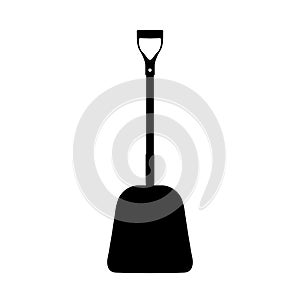 Shovel Silhouette. Black and White Icon Design Element on Isolated White Background