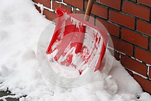 Shovel on a snow