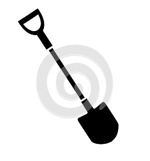 Shovel vector icon silhouette gardening vector illustration isolated