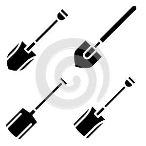 Shovel Vector Icon. tool illustration sign or symbol. dig logo or mark.