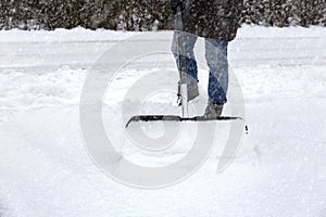 Shoveling snow
