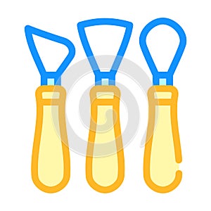 Shovels pottery tools color icon vector illustration