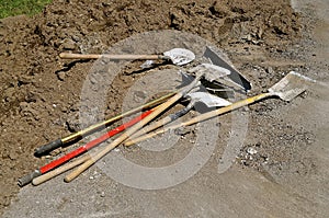 Shovels used for used for curb