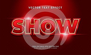 Show 3d text style effect themed modern red color