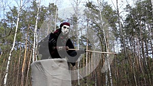 Show From Baba Yaga in the Forest With Broom.