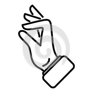 Show gesture icon outline vector. Finger hold