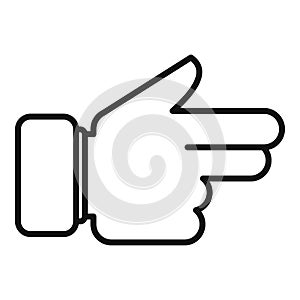 Show hand icon outline vector. Finger gesture