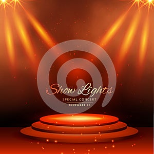 Show spot lights with podium background