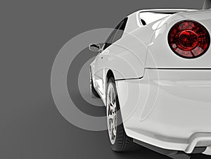 Show white urban sports car - taillight closeup shot