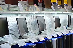 Showcase in a computer store