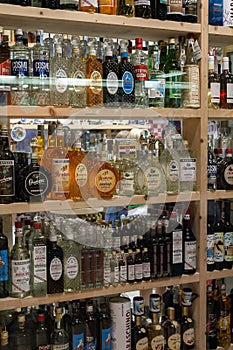 Showcase of a drinks store