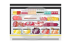 Showcase fridge for cooling dairy