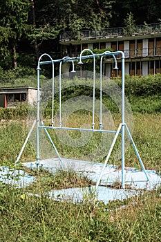 Shower of an abandoned public pool