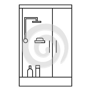 Shower bath cabine icon, outline style