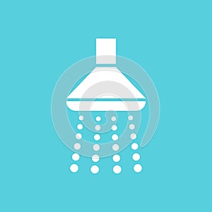 Shower head icon in flat style. Bathroom hygienic vector illustration on isolated background. Bathing sign business concept