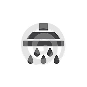 Shower head and large water drops falling vector icon