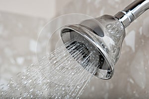 Shower head while running