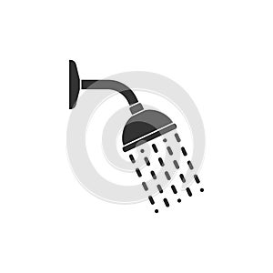 Shower head with trickles water graphic icon photo