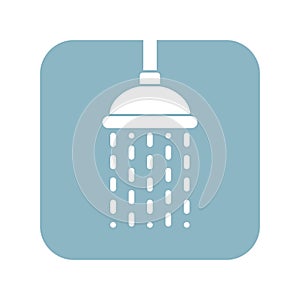 Shower head with trickles water graphic icon photo