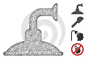 Shower Head Web Vector Mesh Illustration